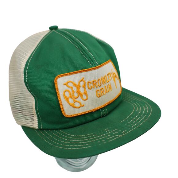 Vintage K-Products Crowley Grains Patch Mesh Snapback Hat - Picture 2 of 9